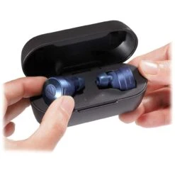 Audio-Technica ATH-CKS5TWBL Solid Bass Wireless In-Ear Headphones - Blue -Microphone Shop AT ATH CKS5TWBL 4