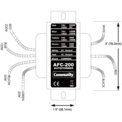Community Pro Loudspeakers AFC200 200 Watt 70/100 Volt Line Loudspeaker Auto-Transformer