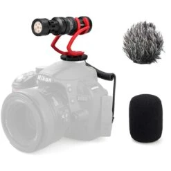 Comica CVM-VM10II-R Mini On-Camera Directional Shotgun Mic For Smartphones & DLSRs - Red -Microphone Shop COMI CVMVM10II R 2