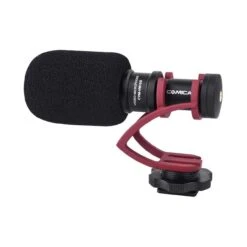 Comica CVM-VM10II-R Mini On-Camera Directional Shotgun Mic For Smartphones & DLSRs - Red