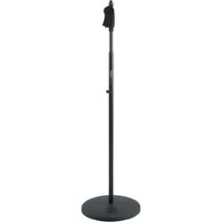 Gator Frameworks GFW-MIC-1201 Roundbase Mic Stand With 12 Inch Round Base And Deluxe One-Handed Clutch