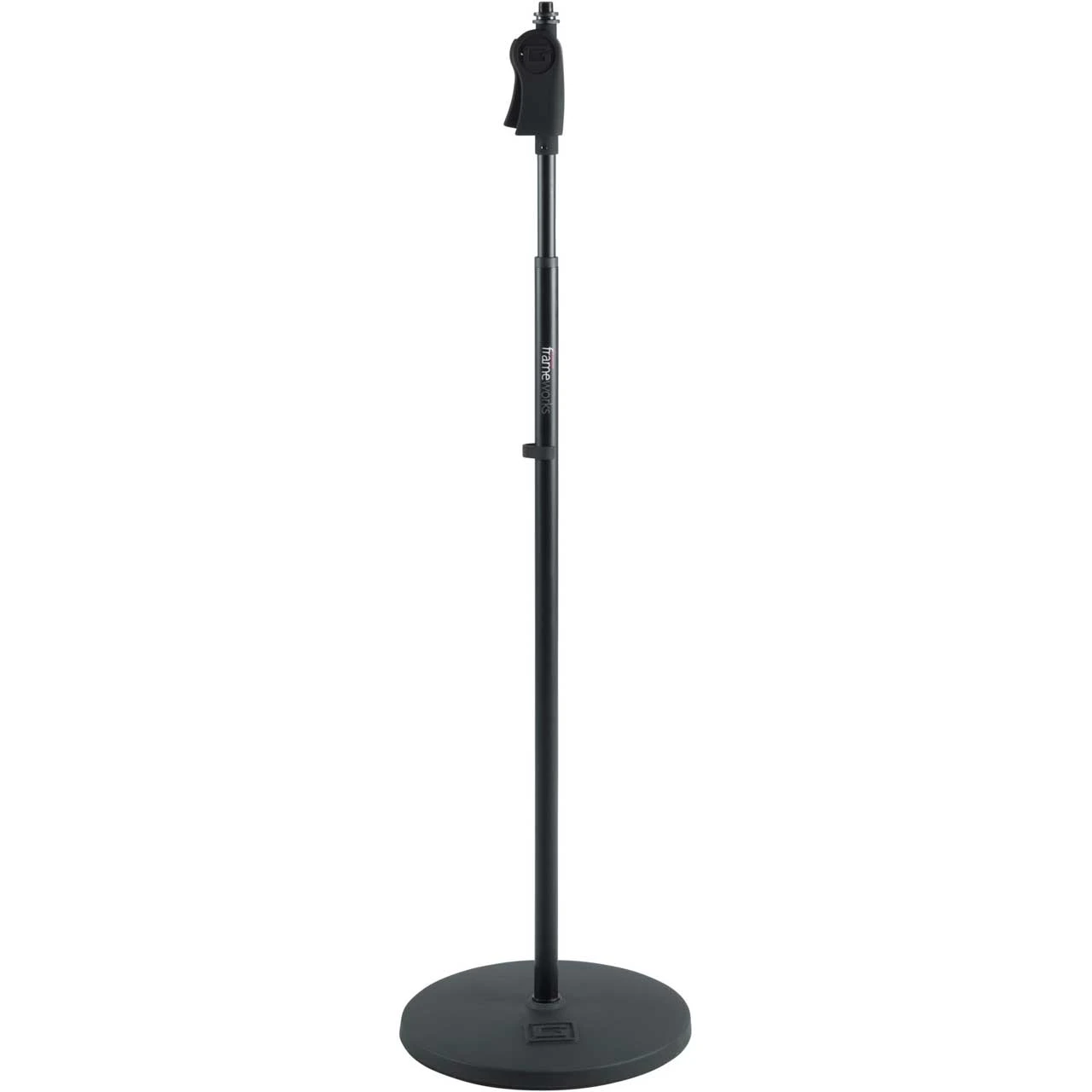 Gator Frameworks GFW-MIC-1201 Roundbase Mic Stand With 12 Inch Round Base And Deluxe One-Handed Clutch 1 Gator Frameworks GFW-MIC-1201 Roundbase Mic Stand With 12 Inch Round Base And Deluxe One-Handed Clutch