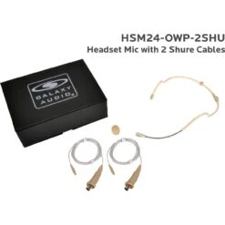 Galaxy Audio HSM24-OWP-2SHU Waterproof Dual-Ear Headset Mic With 2 Shure Cables - Beige -Microphone Shop GXY HSM24OWP2SHU 4