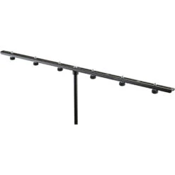 K&M 23560 Microphone Bar With 5/8 Inch Threads - Holds Six Microphones