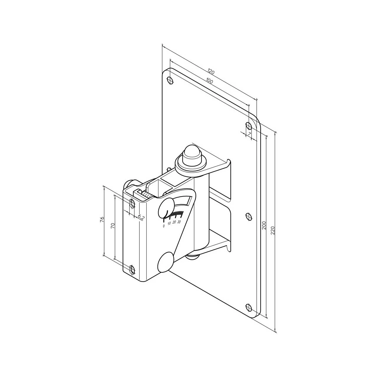 K&M 24481 Speaker Wall Mount - Black 2 K&M 24481 Speaker Wall Mount - Black - Image 2