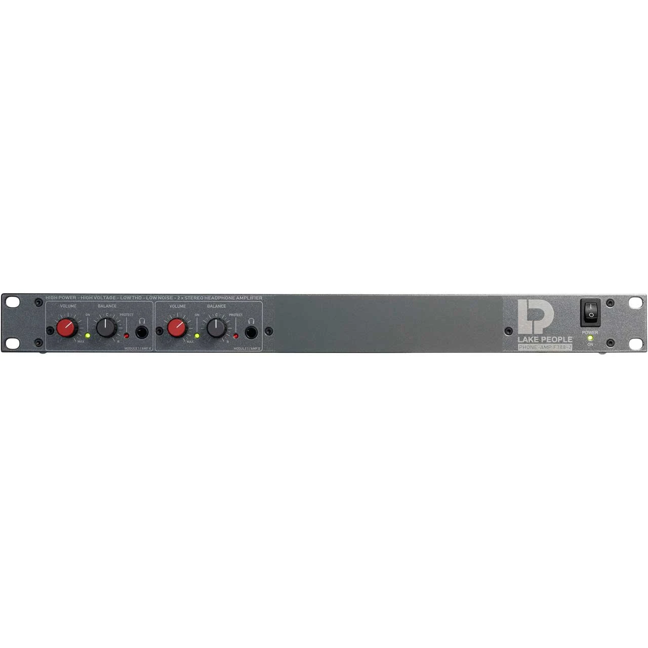 Lake People F388 2-D 1RU 19-Inch Rackmount 2-Channel Headphone Amp With 2 Balanced Stereo Inputs On Rear 1 Lake People F388 2-D 1RU 19-Inch Rackmount 2-Channel Headphone Amp With 2 Balanced Stereo Inputs On Rear
