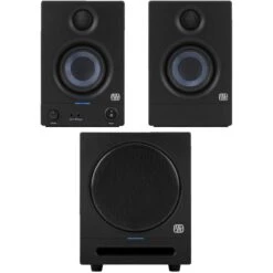 PreSonus ERIS 3.5 3.5-inch Media Reference Monitor Pair With Eris Sub 8BT Bluetooth Active Studio Subwoofer Bundle