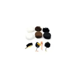 Remote Audio FCMP URSA Fur Circles Reusable Lav Mic Covers - 9 Pack - 3x White/3x Brown/3x Black -Microphone Shop REM FCMP 2