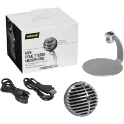 Shure MOTIV MV5 Cardioid USB/Lightning Microphone For Computers And IOS Devices (New Packaging - Gray/Black Foam) -Microphone Shop SH MV5 DIG 4