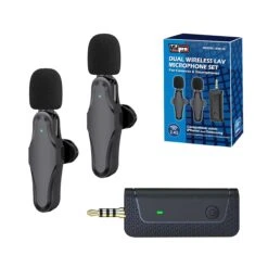 Vidpro WM-35 2.4GHz Dual Wireless Lavalier Microphone Set For Cameras And Smartphones